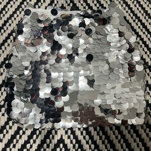 H&M Silver Sequin Discs Skirt